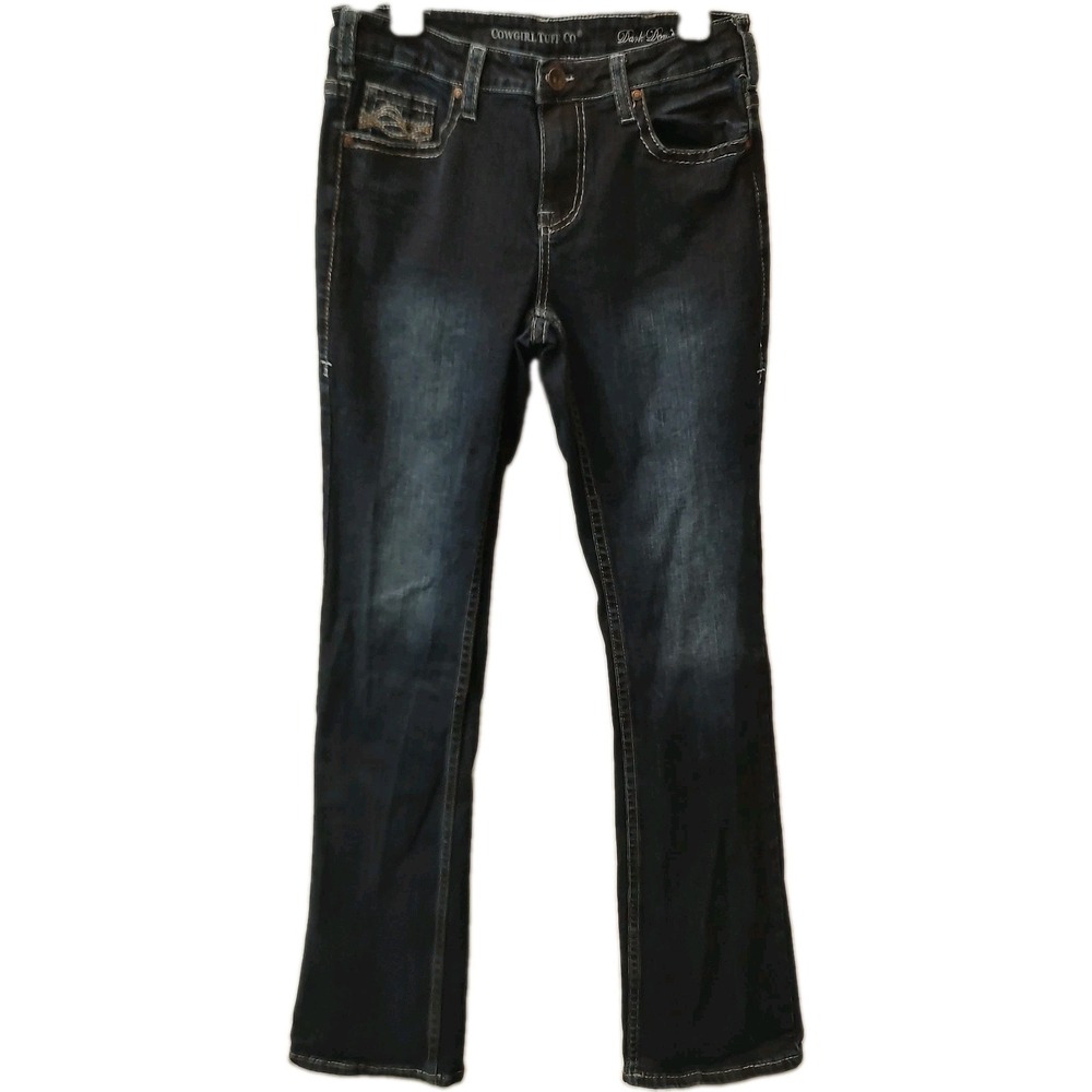 Cowgirl Tuff Co Dont Fence Me In Jeans Women 31x37 Dark Blue Bootcut Western